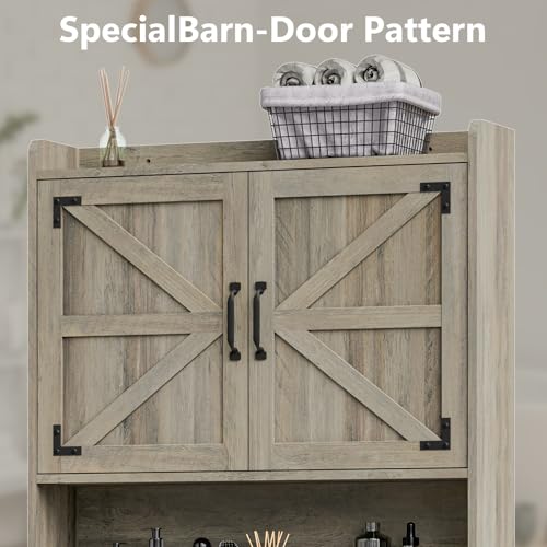 Overthetoiletstoragecabinetfarmhousestoragecabinetovertoiletwith2barndoortoiletpaperholderstandhomespacesavingtoiletrackforbathroomrestroomlaundry  Urban Country Home Decor Over the toilet storage cabinet farmhouse storage cabinet over toilet with 2 barn door toilet paper holder standhome space saving toilet rack for bathroom restroom laundry  urban country home decor