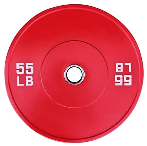 French Fitness Olympic Colored Bumper Plate 55 lbs - Blank | Durable Virgin Rubber, IWF Standards, Shock Absorbing Design