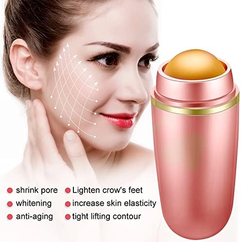 Eruinfang Oil-Absorbing Volcano Roller, Reusable Oil-Absorbing Volcanic Stone Roller Facial Skincare Tool Face Roller Oil Absorbing Roller For Home Travel Or Out-Of-Home Facial Massage, pink