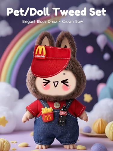 Image of Clothes for LABUBU 6.7inch (17cm) Doll, Cute Outfit Small Dress and Hairpin, Dress Up, Accessories (No Doll) (Mc Suit)