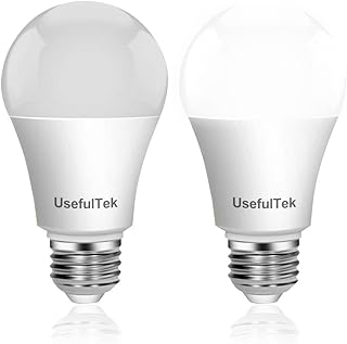 USEFULTEK Dusk to Dawn Sensor Bulbs-Auto ON/Off Outdoor Sunlight Sensor Bulbs,A19 6000K Daylight LED Bulbs,E26 Base,6W(60W Equivalent),(2 Pack)­