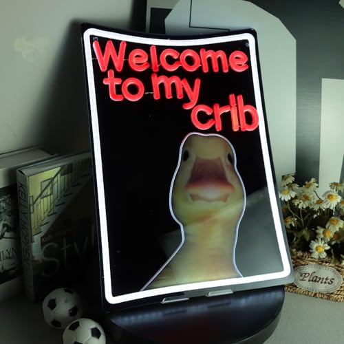 Image of Welcome To My Crib Neon Sign,Led Funny Neon Light,My Crib Sign For Bedroom,Hanging Neon Signs For Bedroom Nursery College Dormitory Room Decor