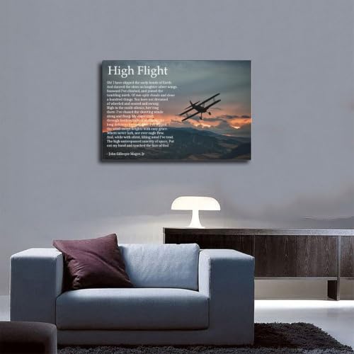 Poème High Flight John Gillespie Magee cadre suspendre décoration murale chambre - 5