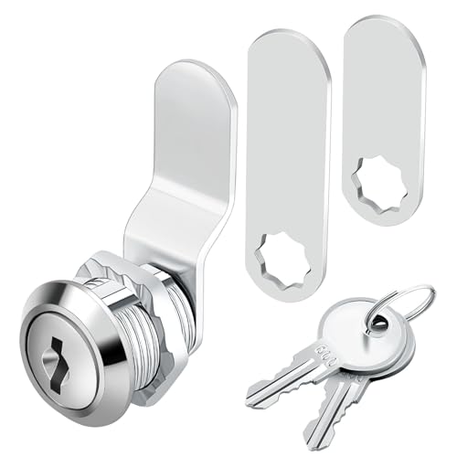 1 Pack Premium Cabinet Cam Locks Keyed Alike - Zzbety 5/8 Inch Cabinet Locks for Secure Files Drawers Mailbox RV Camper Door Tool Box (Zinc Alloy)