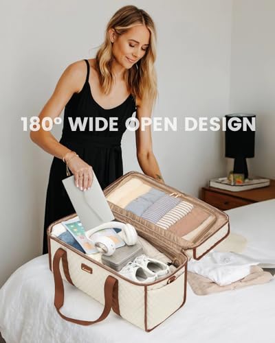 Foto de LOVEVOOK Bolsa de viaje para mujer, bolsas de viaje para mujer, bolsas de lona de mano para aviones, bolsa de noche con bolsa de artículos de tocador, bolsa de hospital para trabajo de parto y parto (imagen 3)