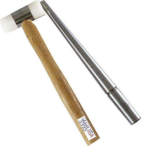 BENCH WIZARD Jeweler's Combination Hard Chrome Ring Mandrel and Dual Headed Nylon Hammer