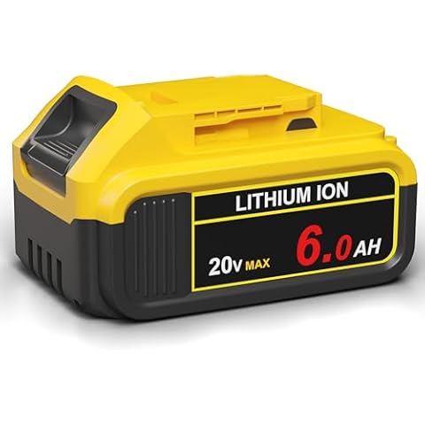 COKYISS ⚡️6.0Ah Replacement Battery for Dewalt 20V Max Lithium-Ion Battery, Compatible with DCB200 DCB205-2 DCB206 DCB204 DCB203 DCB208 and Dewalt 20V Cordless Power Tools, 1-Pack Rechargeable Cover
