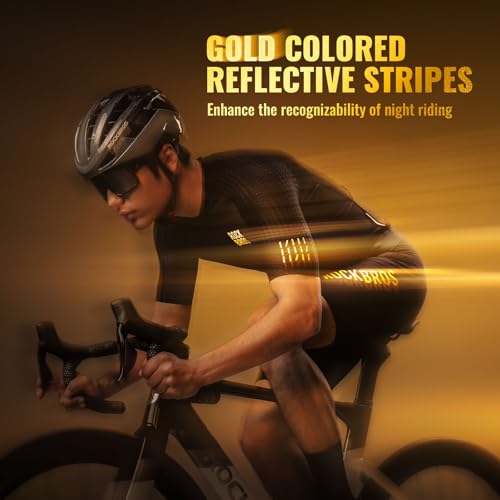 ROCKBROS Maillot de Manga Corta Ciclismo Hombre, Camiseta de Ciclismo Verano con 3 Bolsillos Transpirable Secado Rápido para Bicicleta de Carretera MTB, Negro - imagen 3