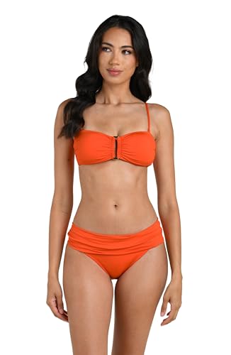 La Blanca Women\'s Island Goddess Bandeau Slider Swimsuit Top, Tangelo, 14