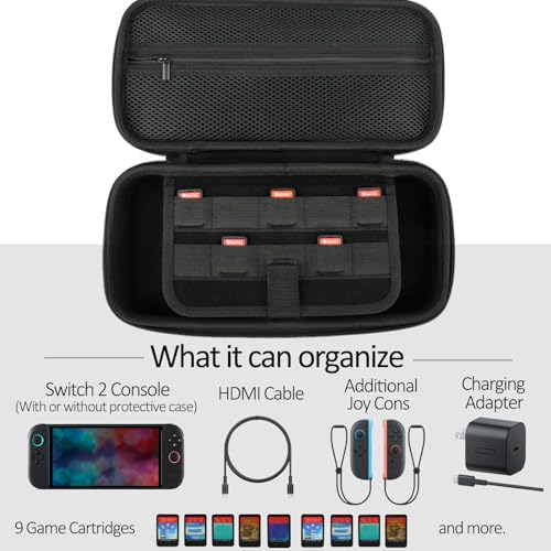 Carrying Case and Dockable Case for Nintendo Switch 2,8 in1 Accessories for Switch 2,Tempered Glass,Game Card Case and Silicone Covers by Arisll - Image 2