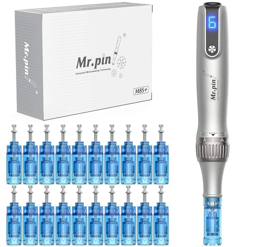 Original Mr.Pin M8S+ | Wireless with 22 Pieces Replacement Cartridges in Different Sizes - for Skin and Hair Care