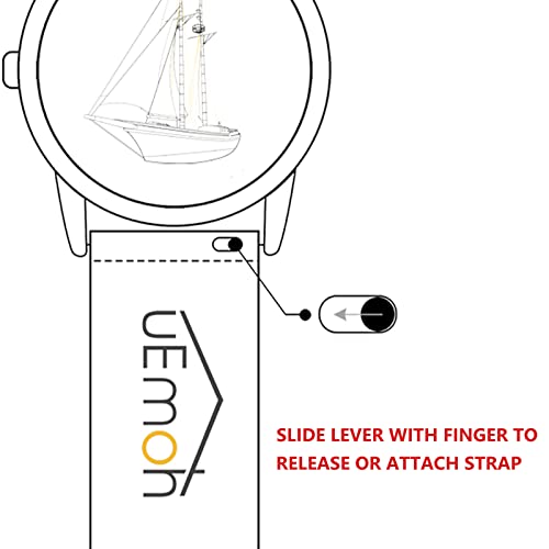 Uemoh Leather And Rubber Hybrid Watch Bands, Watch Strap With Integrated Quick Release Spring Bars, 20Mm & 22Mm Watch Band For Men Women (20Mm, Navy Blue) #TOP3