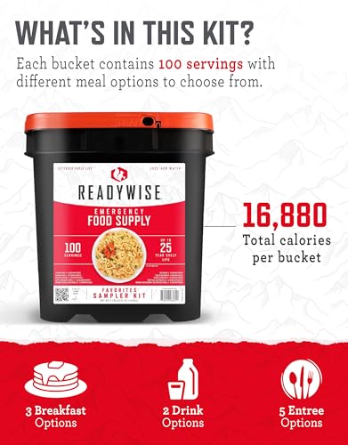 Image of READYWISE Emergency Food Survival Supply Favorites Bucket, 100 Servings