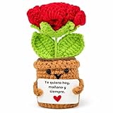 Rosa Eterna de Ganchillo - Regalo Aniversario para Pareja, Novia o Mujer | Detalle Original de San Valentín, Sant Jordi o Cumpleaños para Enamorados | Regalos Románticos para decir “Te quiero”
