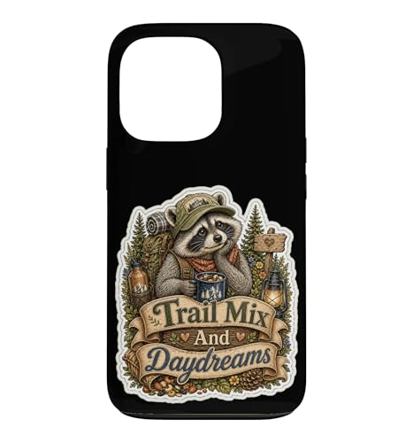 Trail Mix And Daydreams raccoon hiker snacks outdoorsy �X�}�z�P�[�X iPhone 13 Pro �p