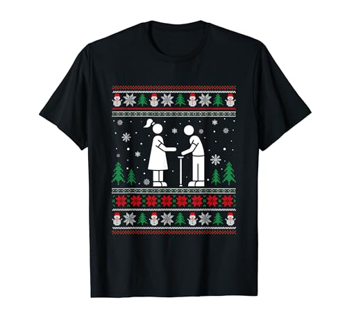 Ugly Christmas Sweater Design Funny Social Worker Ugly Xmas T-Shirt