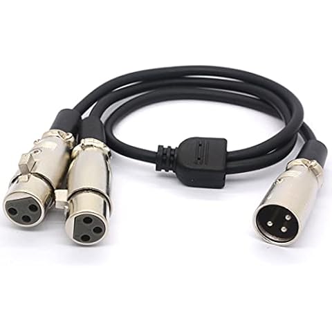 XLR Cable Y Splitter Adapter XLR Male To Dual XLR Female Y Extension Cords for Microphone Audio 50CM (1 Male To 2 Female) Cover
