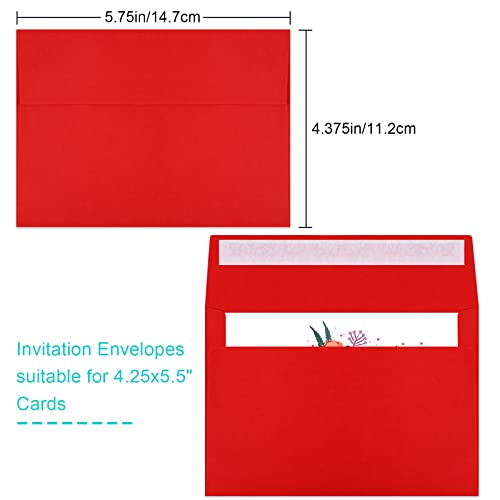 Image of 140 Packs of Invitation Envelopes, A2 Envelopes Red Postcard for 4.5x5.5 for Invitations, Self Seal for Photos RSVP, Greeting Cards