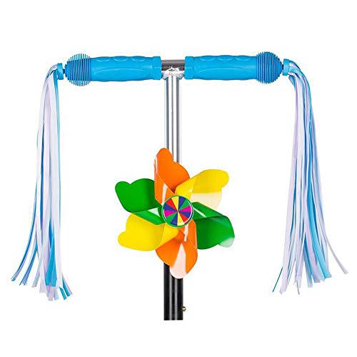 Aishemi Bike Handlebar Streamers Bicycle Scooter Trike Colorful Long 11" Length Satin Ribbon Streamer - Easy Attachment To Cycle's Handlebars (1 Pair) #TOP2