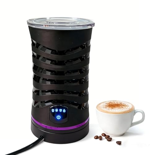 Milk Frother and Steamer, 4-in-1 Electric Milk Frother with Touchscreen, Hot & Cold Foam Maker, Milk Warmer and Hot Chocolate Maker for Latte, Cappuccino, Macchiato,Light Black