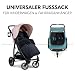 hauck Universal Fußsack für Buggys, Kinderwagen & Fahrradanhänger, Warm mit Fleece Innenfutter, Anti-Rutsch, 2 Wege Reißverschluss, Kapuze, Waschbar & Faltbar (Schwarz)