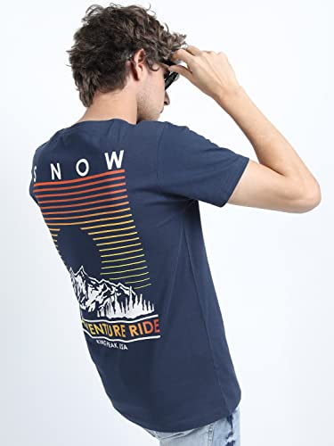 Image of KETCH Men Cotton Slim Fit Printed Half Sleeve T-Shirt