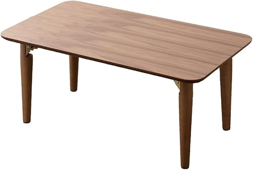 Miniatura 11 de EMOOR Mesa auxiliar plegable de madera, rectangular, pequeña (17.7 x 23.6 pulgadas), nogal, mesa baja para sentarse en el suelo, espacio pequeño,