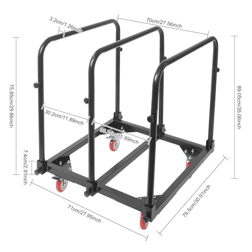 Carretilla de mano industrial con 4 ruedas giratorias, capacidad 1400 lbs miniatura 2