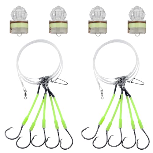 Dr.Fish 2 Pack Deep Drop Snapper Rig 6ft with 4 Diamond Lights