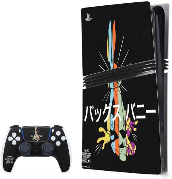 Skinit Decal Gaming Skin Compatible with PS5 Pro Bundle - Officially Licensed Looney Tunes Bugs Bunny Whats Up Doc Design
