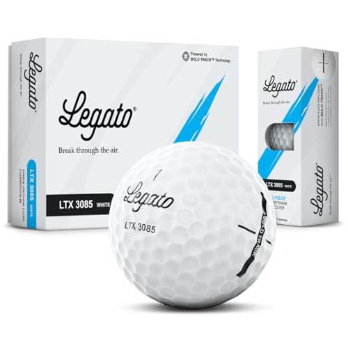 Legato Golf Balls LTX3085 | Maximized Distance with Soft Feel | 3 Piece | Urethane Cover | 85 Compression | White | 1 Dozen (12 Balls)