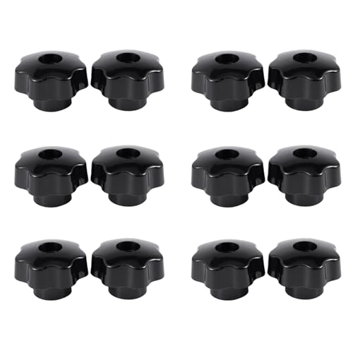 Bloepum 12 Pcs M10 Female Thread Nuts 50mm Plastic Star Clamping Knob Grip