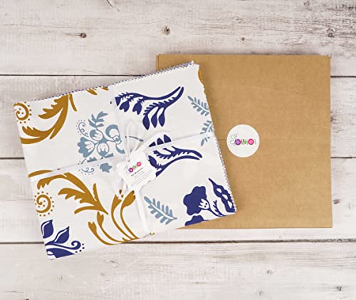 Tissu Coton Pre-Cut Bleu Soimoi 8 Pièces Sans Déformation pour Patchwork - 7