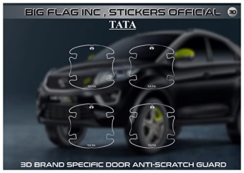 Image of BFRC 3D Gel Finish Car Door Transparent Handle Cup Scratch Guard Sticker Universal for Specific Brand (Pack of 4) (MRDRVAR) (TATA)