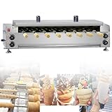 Electric Chimney Cake Maker Commercial Electric Chimney Cake Oven with 8 Pcs Roller, Hungarian Cake Pop Roller Machine, Ice Cream Cone Grill Maker
