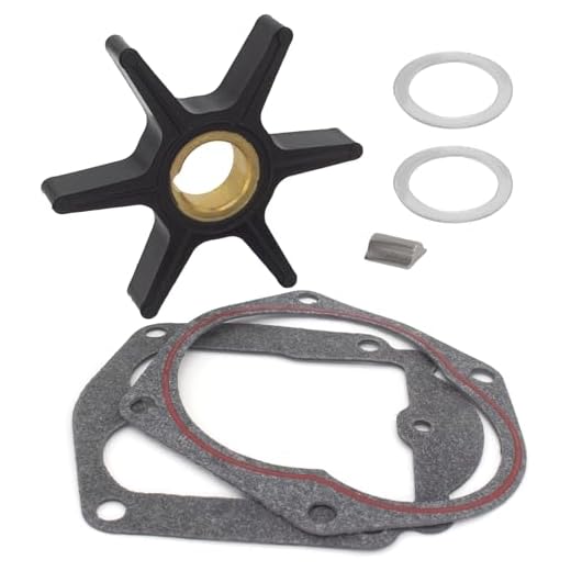 QuickMarine 8508910 Water Pump Impeller Service Kit for Mercury Marine Force 25 30 40 50 HP Outboard Motor Replacement 47-85089 47-85089-10 47-8M0027792 Sierra 18-3057 with Gasket and Key