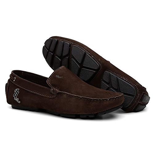 Mocassim Masculino Couro Sapato Casual - Café - 39