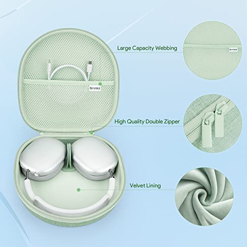 Yinke Smart Case For Apple Airpods Max Supports Sleep Mode, Hard Organizer Portable Carry Travel Cover Storage Bag (Green) #TOP3