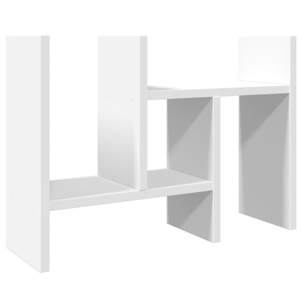 Schreibtisch-Organizer Weiß Holzwerkstoff 34,5x15,5x35,5 cm mit Fach und Stifthalter für Ablage, Ordner, Mappen, Büro und Homeoffice platzsparend und stapelbar zur Strukturierung von Papier