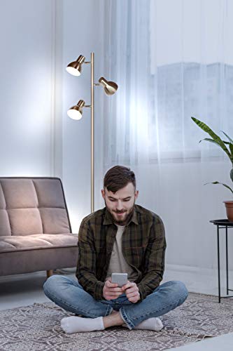 Brightech Ethan Floor Lamp, Dimmable Standing Lamp For Bedroom Reading, Great Living Room Décor, Modern Led Lamp For Living Rooms, Tall Tree Lamp For Offices - Nickel #TOP6