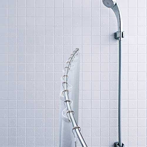 Bath Bliss Curved Shower Rod Adjustable 42"72" Inch Bathroom