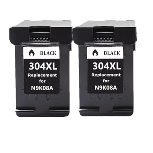 Cartouche d'encre 304XL noire anti-bavure compatible avec imprimantes Deskjet pour textes nets