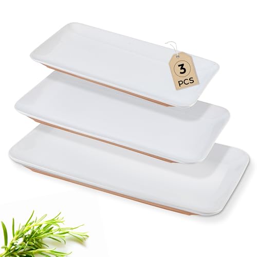 AmorArc Ceramic Serving Platter,16"/14.3"/12.6" inch Serving Dishes by AmorArc - Used condition - US$30.21
