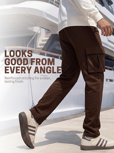Image of Fflirtygo Mens Cargo Pants Cotton | Track Pants with Zip Pockets | 4 Pocket Joggers | Baggy Lower for Men | Sizes Upto 6XL
