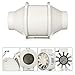 Hon&Guan P4 Quiet 4 Inch Inline Duct Fan, Upgrade Motor & Low Noise Ventilation Exhaust Fan for Heating Cooling Booster, Grow Tents, Hydroponics