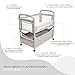 Arm’s Reach Clear-Vue Co-Sleeper Bedside Bassinet Featuring Clear Mesh Panels with Fold-Down Side, Large Attached Storage Basket, 4 Wheels, and Height-Adjustable Legs, Gray