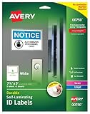 Avery Professional Grade Self-Laminating Water Resistant ID Labels, 5" x 7.5", Pack of 5 (00750)