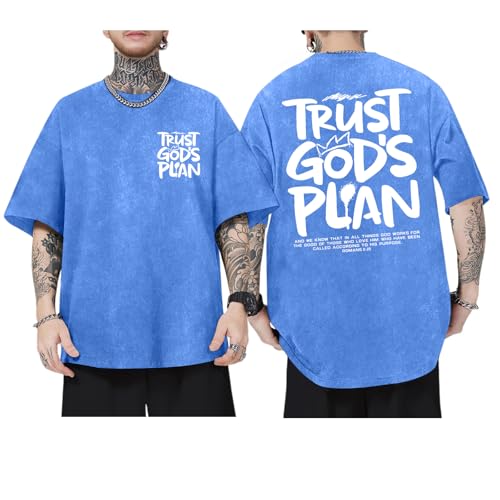 Image of BINTEHGS God Christian T Shirts for Men Jesus Faith Shirt Acid Wash Oversized Tees Bible Verse Graphic Vintage Tshirt