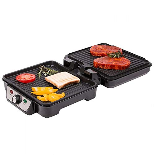 TZS First Austria Elektro-Tischgrill | Grillplatte für Fleisch & Gemüse | Kontaktgrill mit Antihaftbeschichtung | regelbares Thermostat | 1800 W