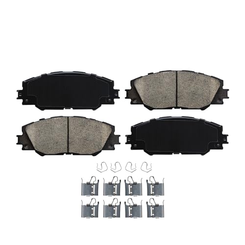 Image of Detroit Axle - 4pc Front Brake Pads for Toyota RAV4 [w /3rd Row Seating] Matrix Mirai Corolla iM Pontiac Vibe Scion tC iM, Ceramic Brake Pads w /Hardware Replacement